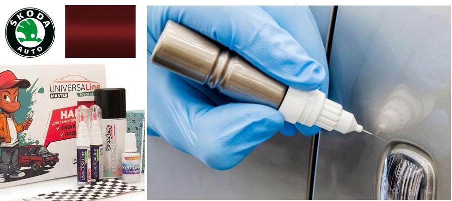 Олівець для підфарбовування авто Skoda 9892 Flamenco red